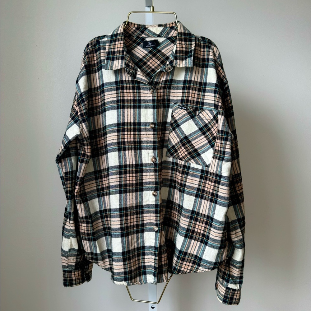Volcom Plaid To Meet U Long Sleeve Flannel XS